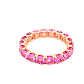 Pink Sapphire Eternity Band