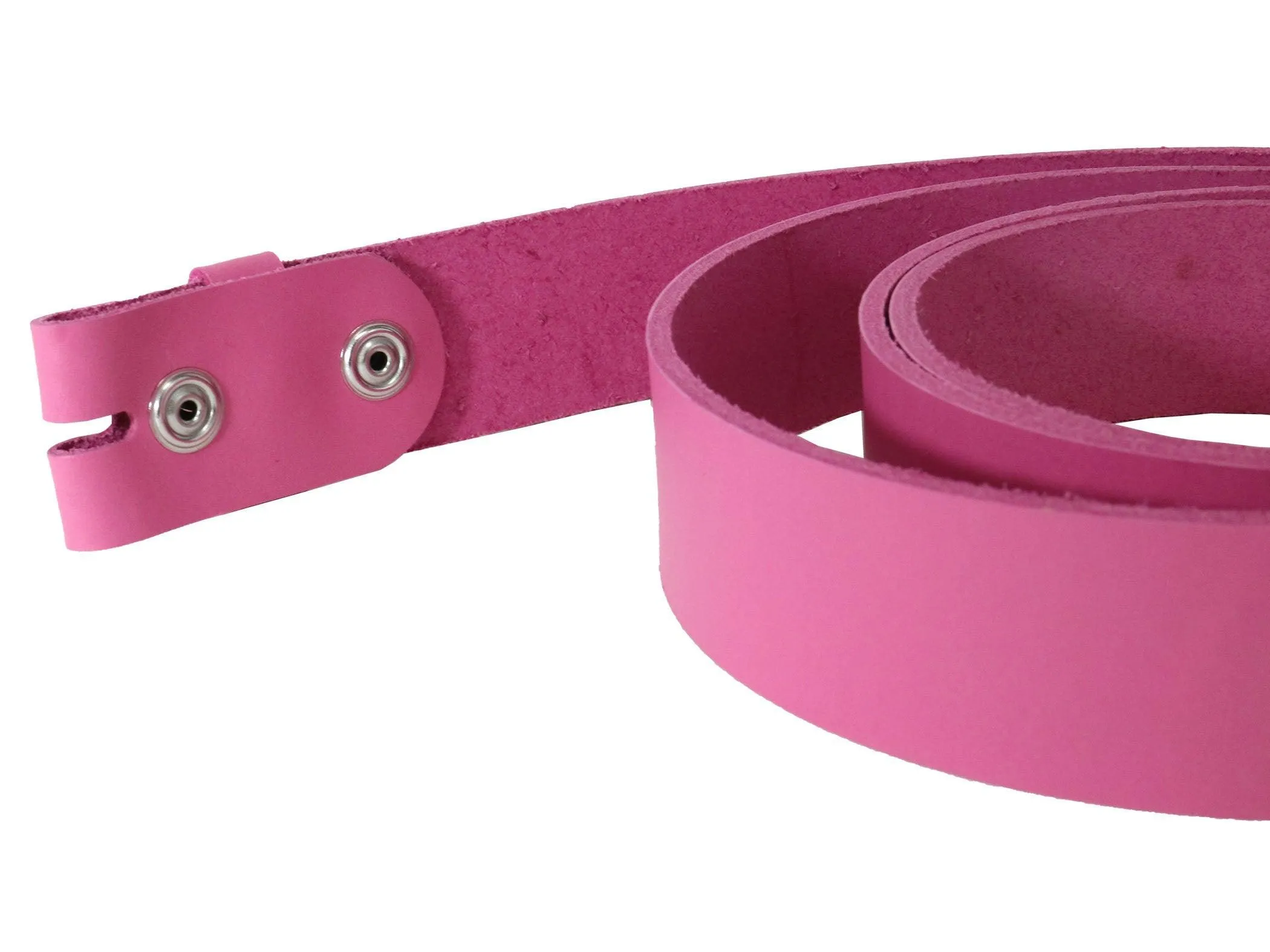 Pink Vegetable Tanned Leather Belt Blank W/ Snaps and Matching Keeper | 60"-72" Length