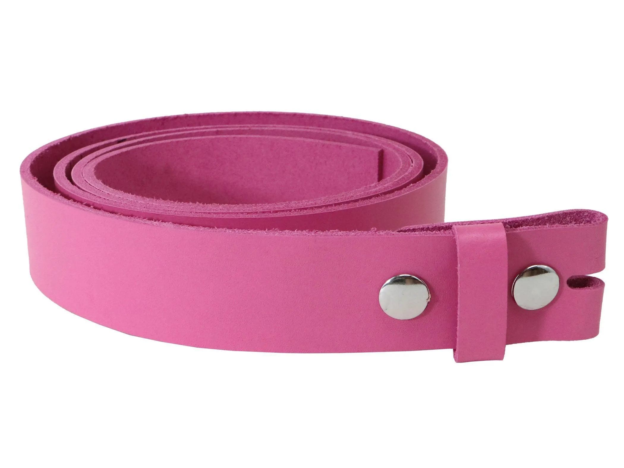 Pink Vegetable Tanned Leather Belt Blank W/ Snaps and Matching Keeper | 60"-72" Length