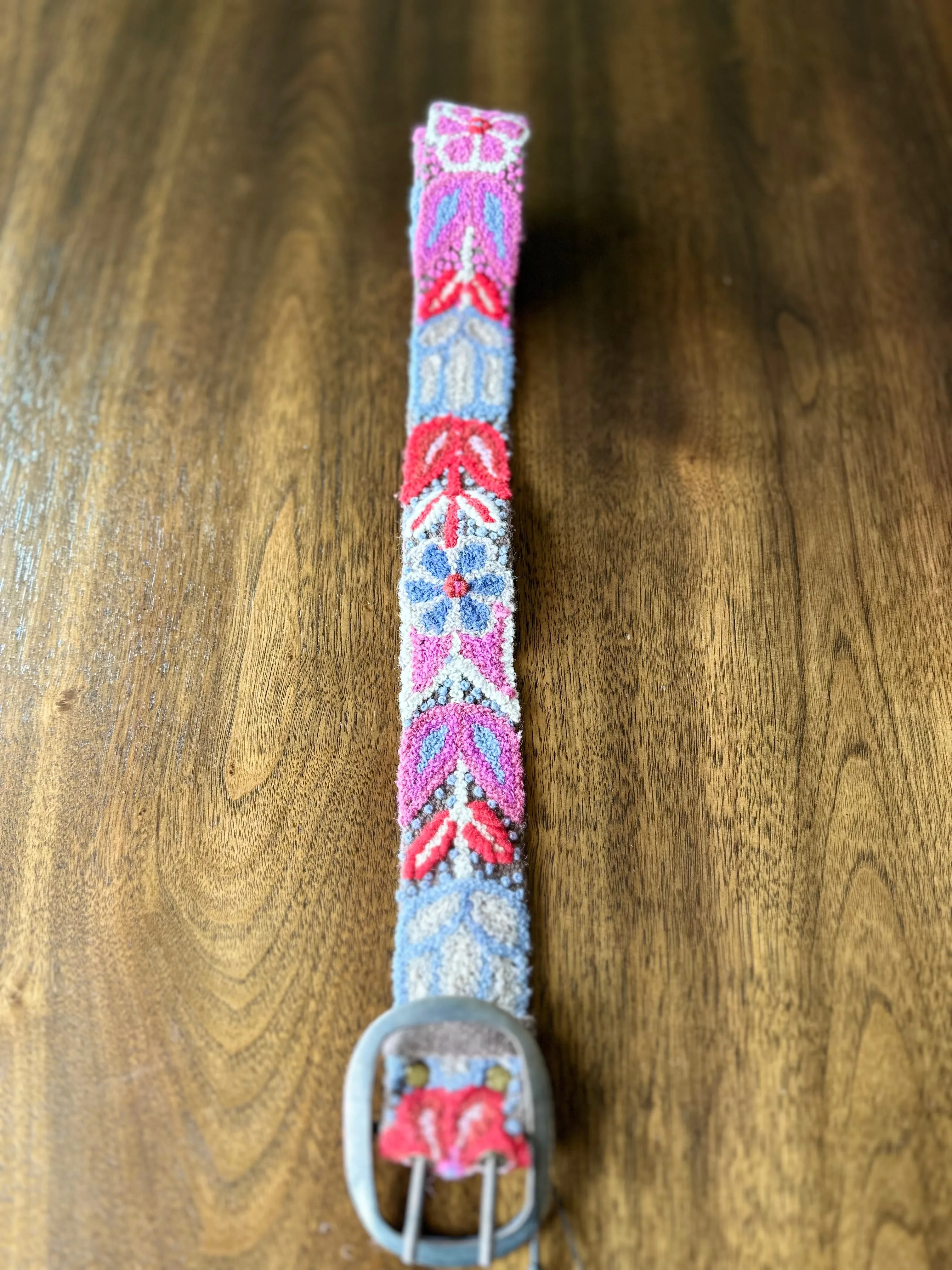 Purple Hand Embroidered Belt