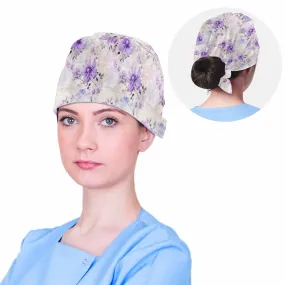 Purple Wildflowers  Scrub Cap