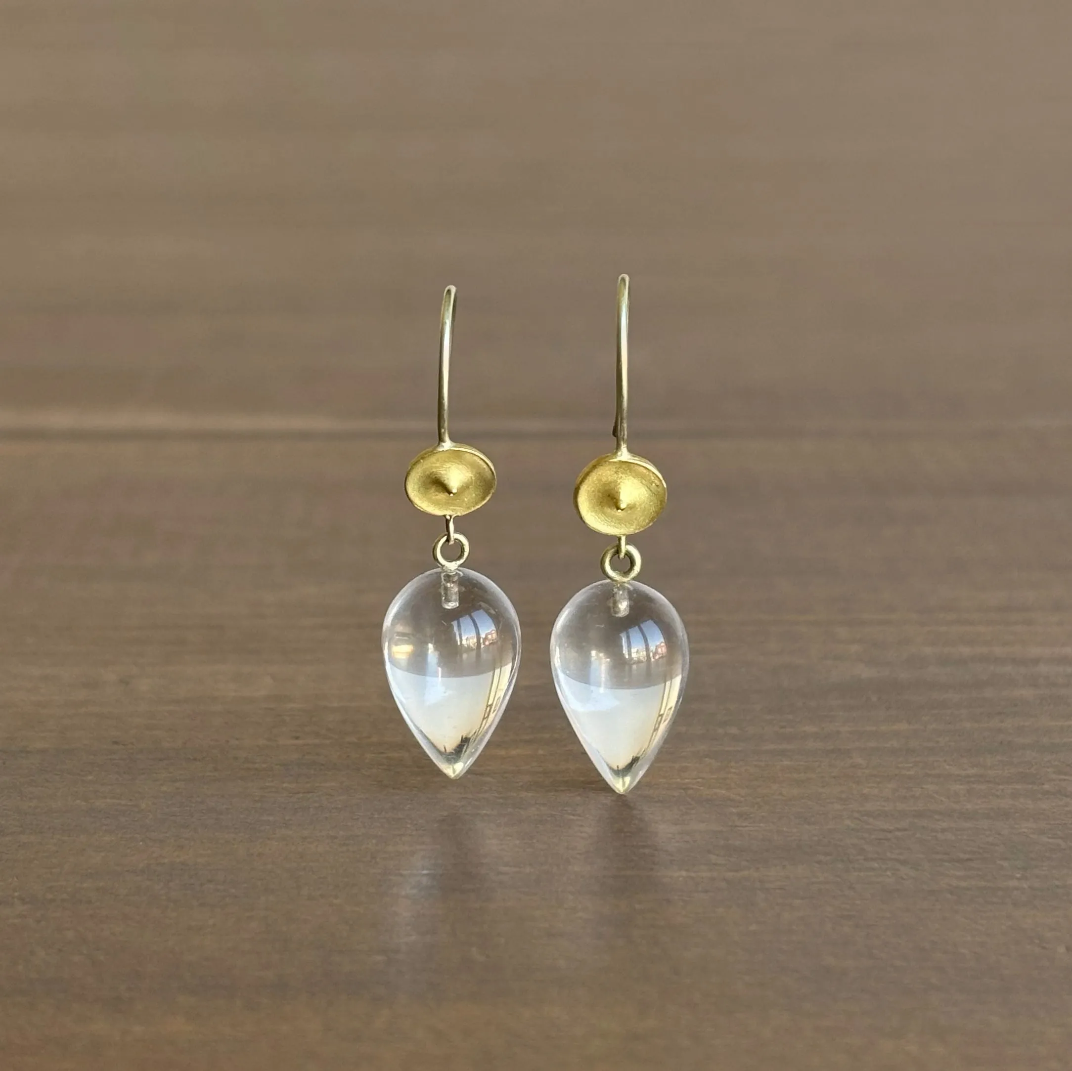 Quartz Drop Temple Earrings