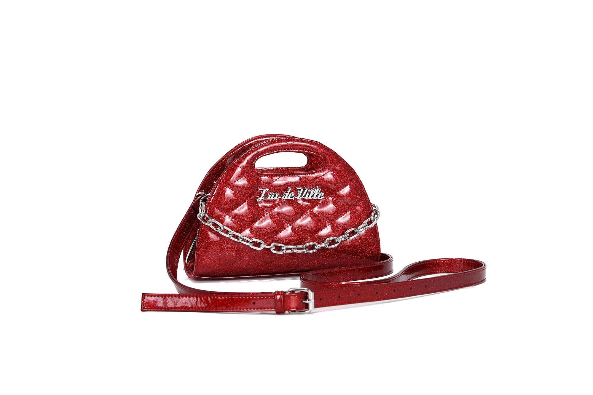 Red Rum Sparkle - Half Moon Tiny Tote