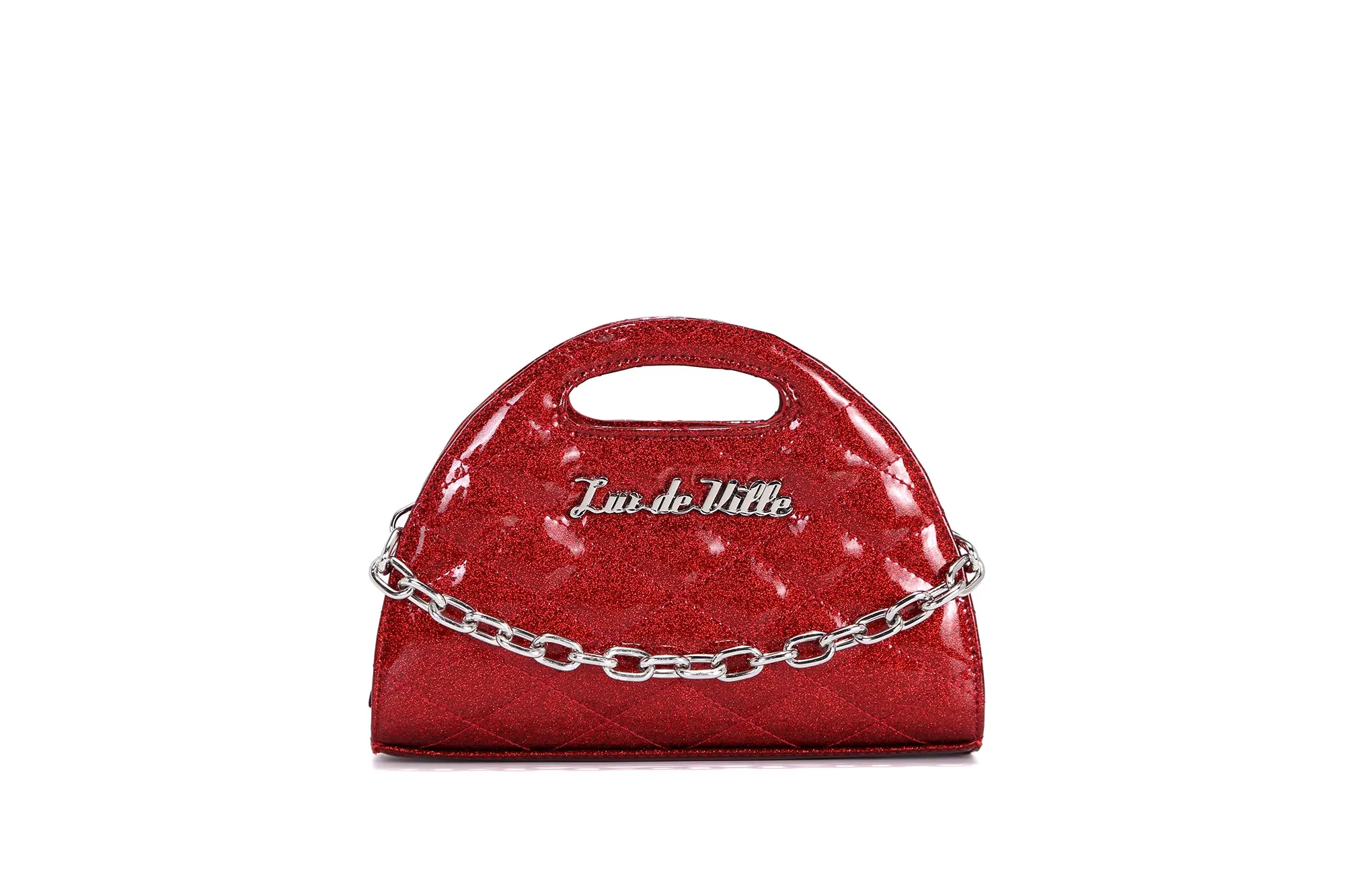 Red Rum Sparkle - Half Moon Tiny Tote