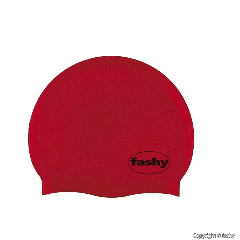 Red Silicone Swim Cap Fashy