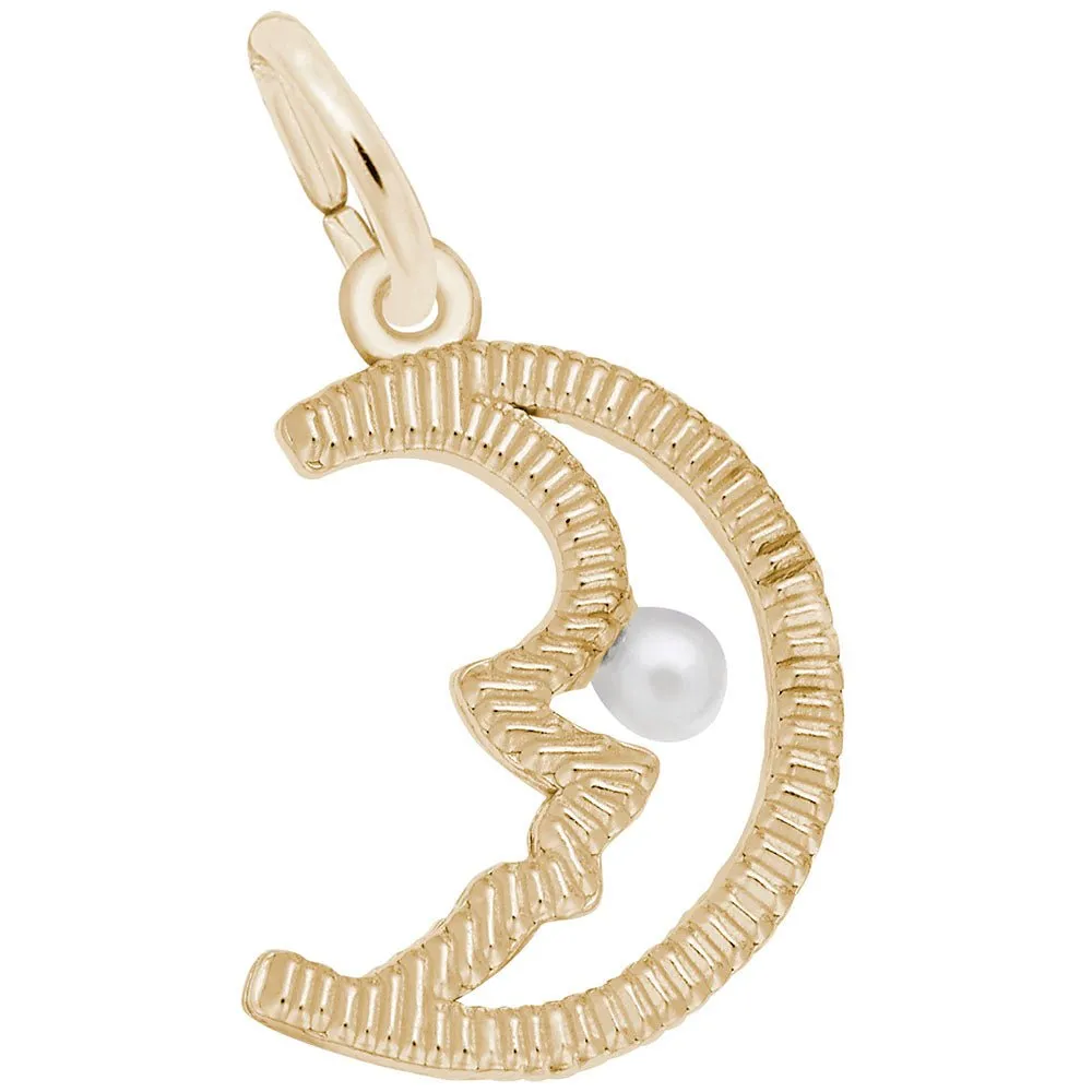 Rembrandt Charms - Half Moon with Pearl Charm - 1505