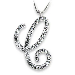 Rhodium Brass Pendant with Top Grade Crystal in Clear for Women Clear Stone Color Style OT116