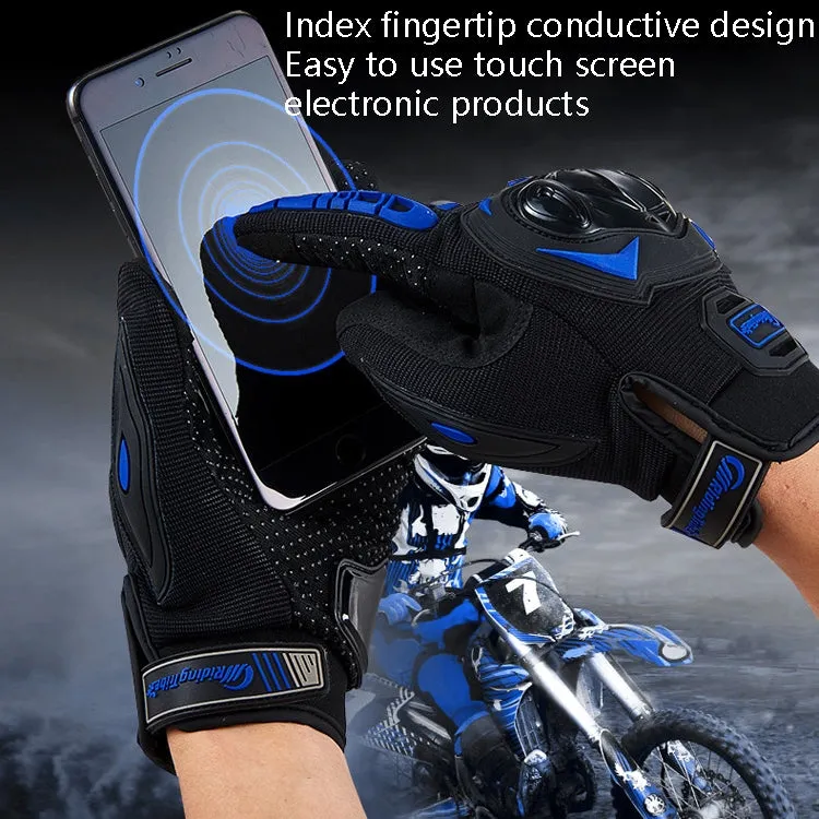 Riding Tribe MCS-17 Motorcycle Gloves Touch Screen Outdoor Riding Gloves, Size: L(Blue)