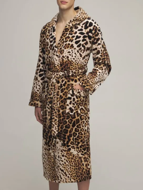 Roberto Cavalli   Bravo hooded cotton bathrobe 