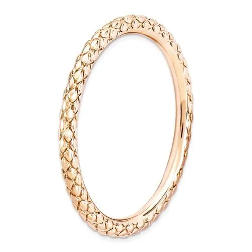 Rose Gold Sterling Silver Stackable Expressions Criss Cross Pattern Ring