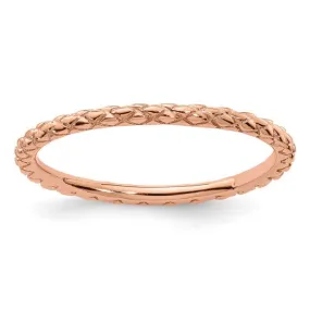 Rose Gold Sterling Silver Stackable Expressions Criss Cross Pattern Ring