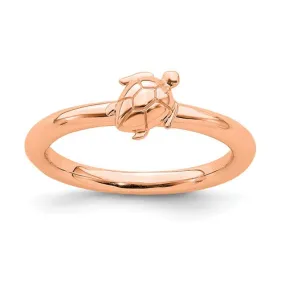 Rose Gold Sterling Silver Stackable Expressions Turtle Ring