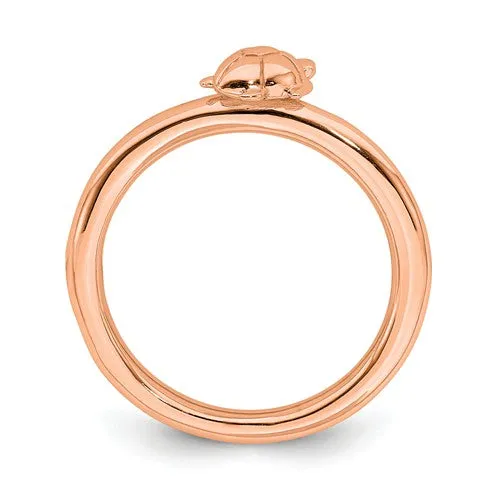 Rose Gold Sterling Silver Stackable Expressions Turtle Ring