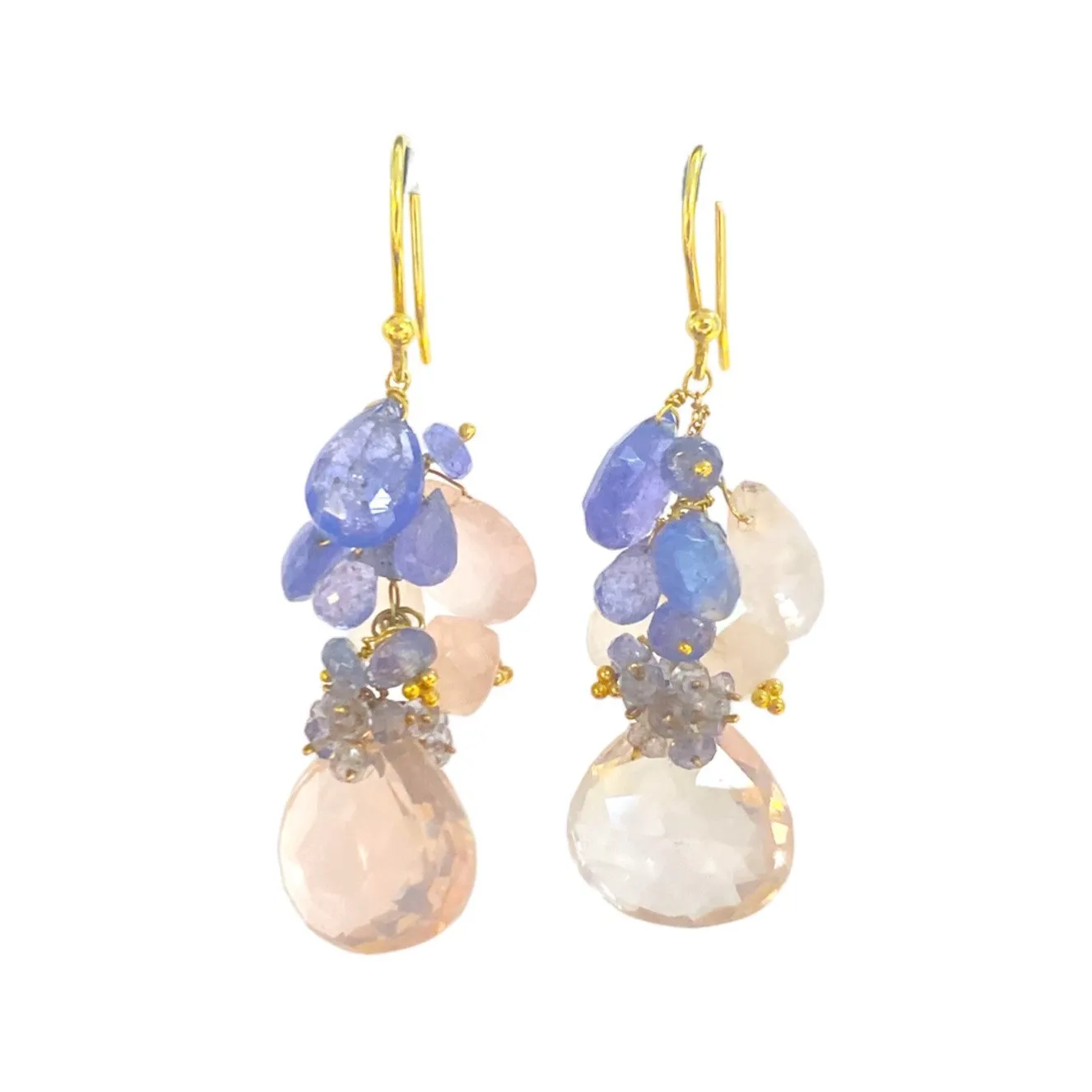 Rose Quartz & Tanzanite Earrings