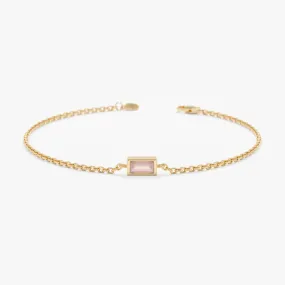 Rose Quartz Birthstone Bracelet, Teresa