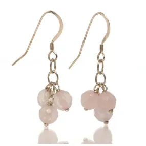 Rose Quartz Earrings with Sterling Silver French Ear Wires