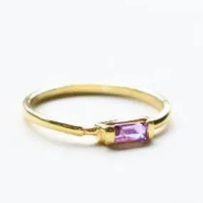 Sideways Baguette Ring: Amethyst