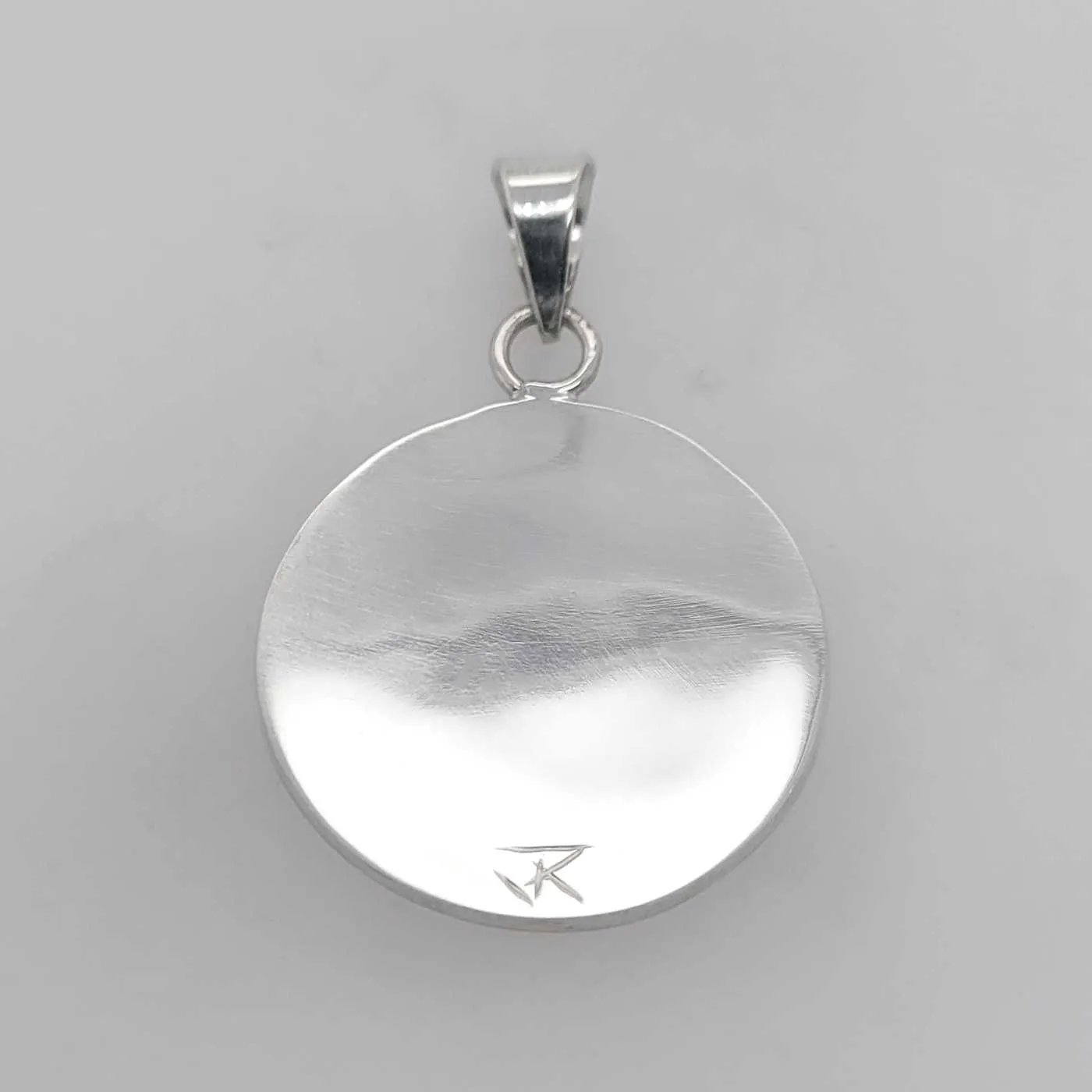 Silver Round Hummingbird Spirit Pendant