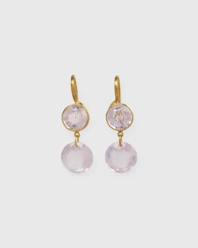 Small Incandescence Earrings in Rose Quartz