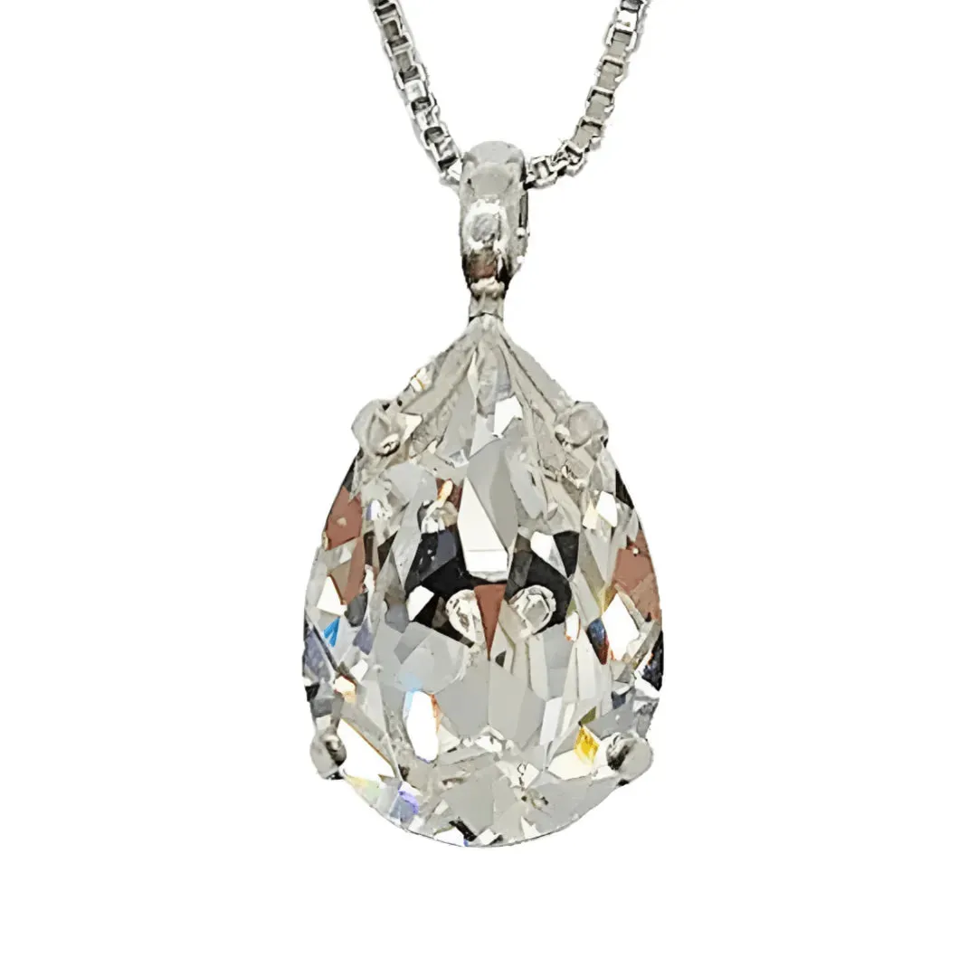 Small Swarovski Crystals Teardrop Pendant