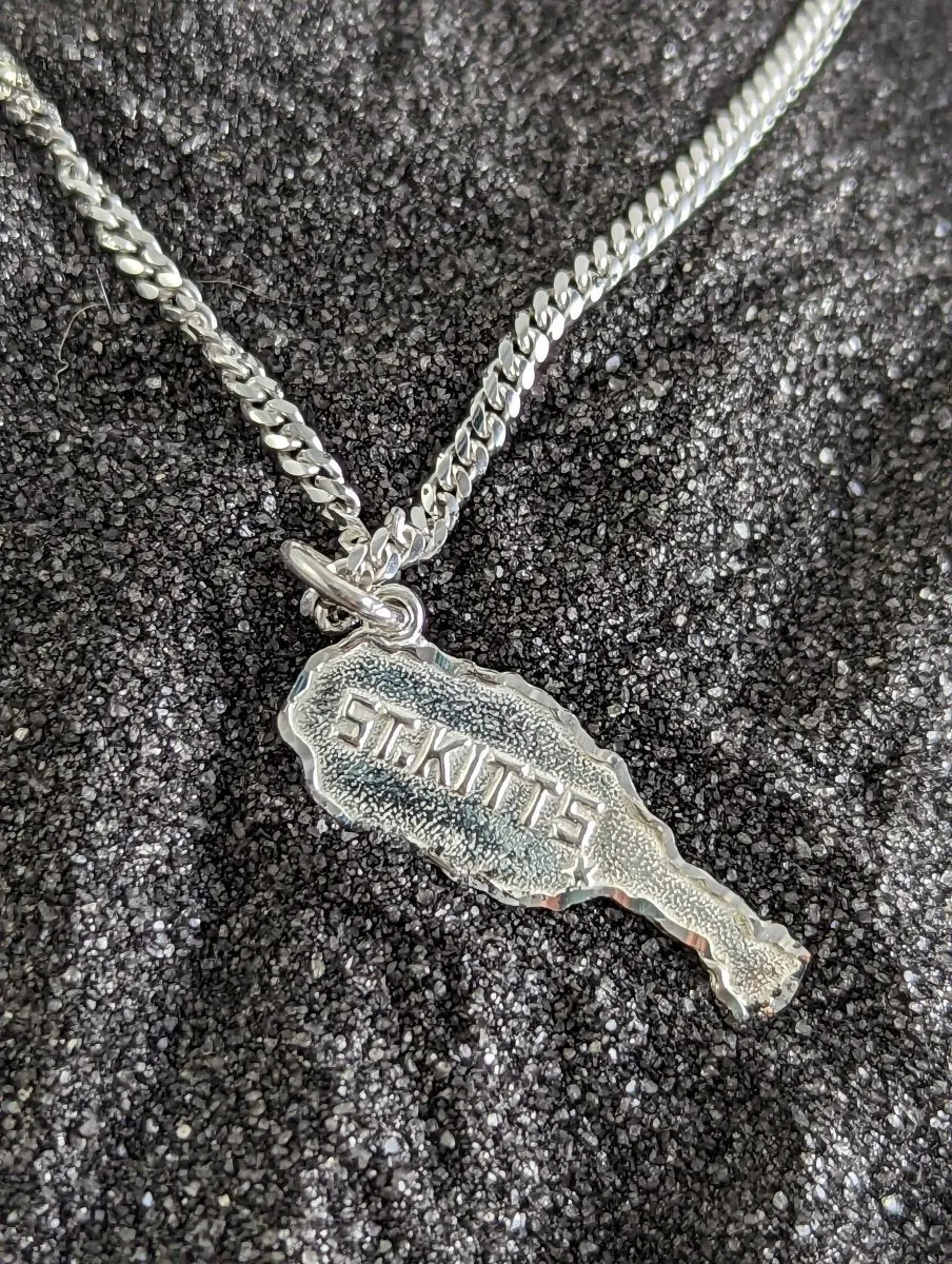 St. Kitts Map Pendant with Chain