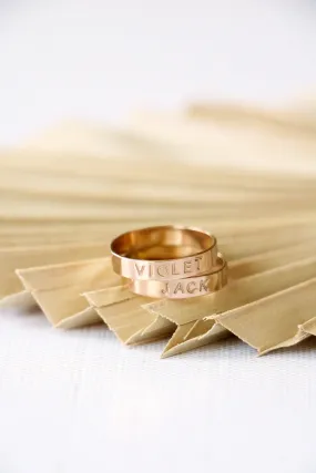 stacking name rings { gold filled }