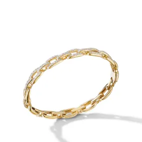 Stax Chain Link Bracelet in 18K Yellow Gold with Pave Diamonds