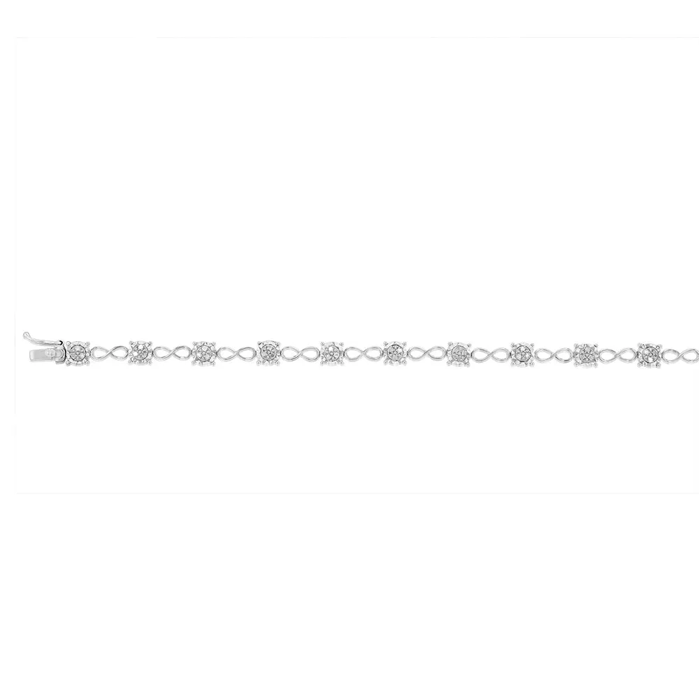 Sterling Silver 1/4 Carat Diamond 18cm Bracelet Set With 39 Diamonds