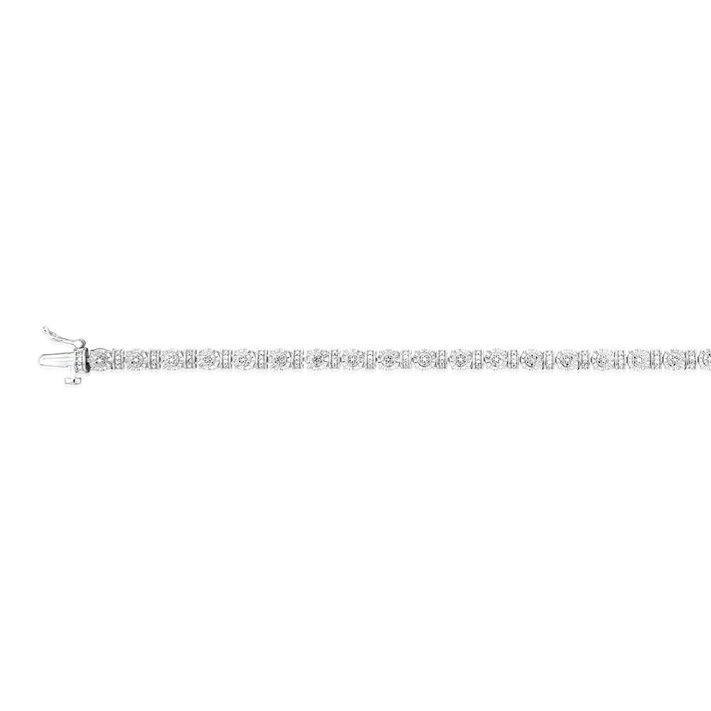 Sterling Silver 1/5 Carat Diamond 18cm Bracelet