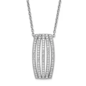 Sterling Silver Cubic Zirconia Polished Necklace