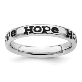 Sterling Silver Polished Enameled Hope Ring