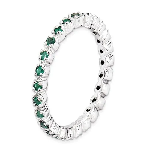 Sterling Silver Stackable Expressions Emerald Eternity Ring