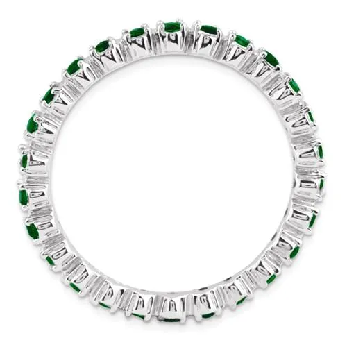 Sterling Silver Stackable Expressions Emerald Eternity Ring