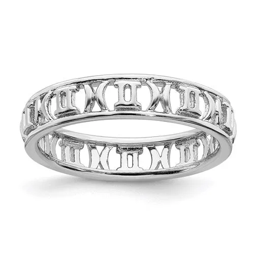 Sterling Silver Stackable Expressions Zodiac Ring - Various Signs