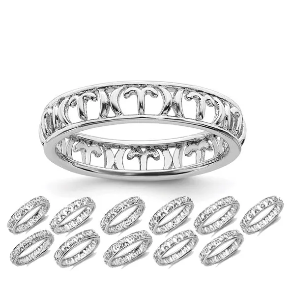 Sterling Silver Stackable Expressions Zodiac Ring - Various Signs