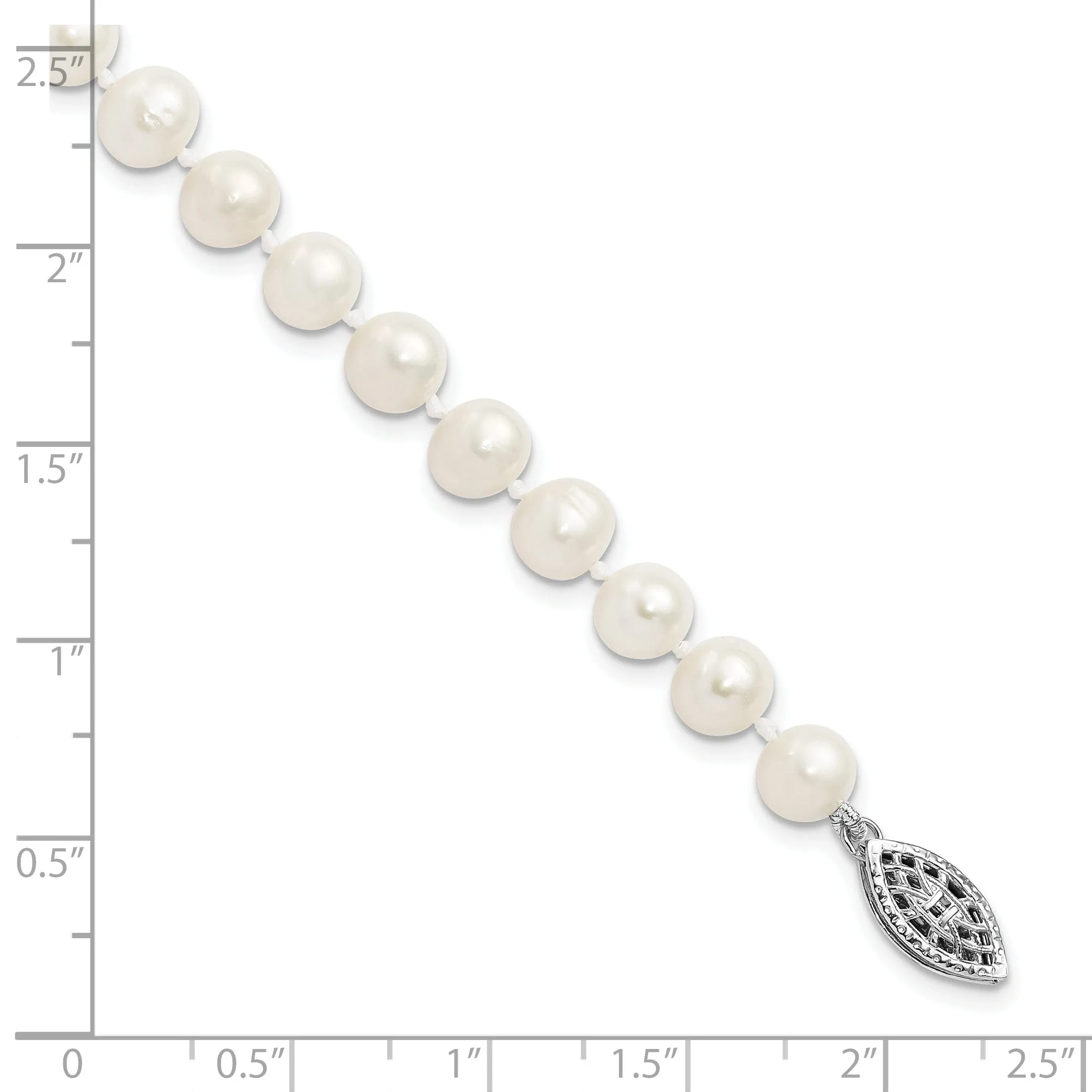 Sterling Silver White Freshwater Pearl Bracelet