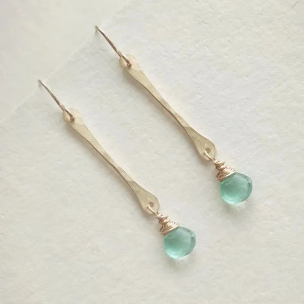 Stick Earrings • Sea Glass Quartz