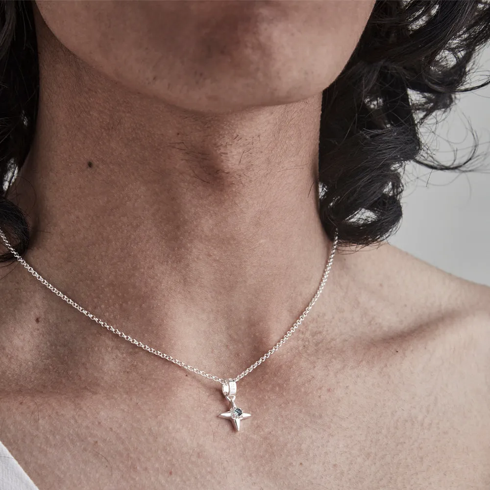 Stolen Girlfriends Club Ninja Star Fine Necklace - Sterling Silver & London Topaz