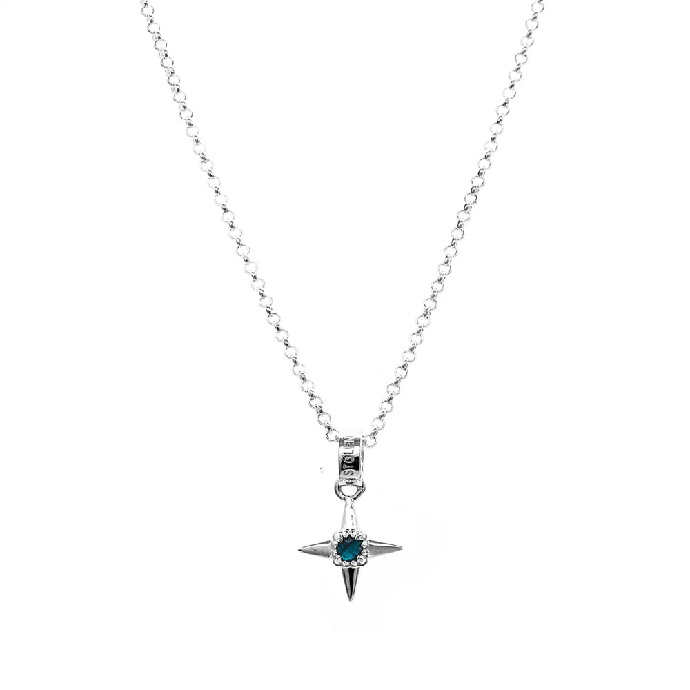 Stolen Girlfriends Club Ninja Star Fine Necklace - Sterling Silver & London Topaz