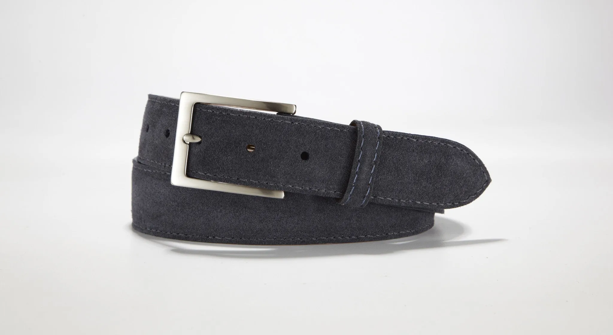 Suede Leather 1 3/8" - 35mm (Navy Blue)