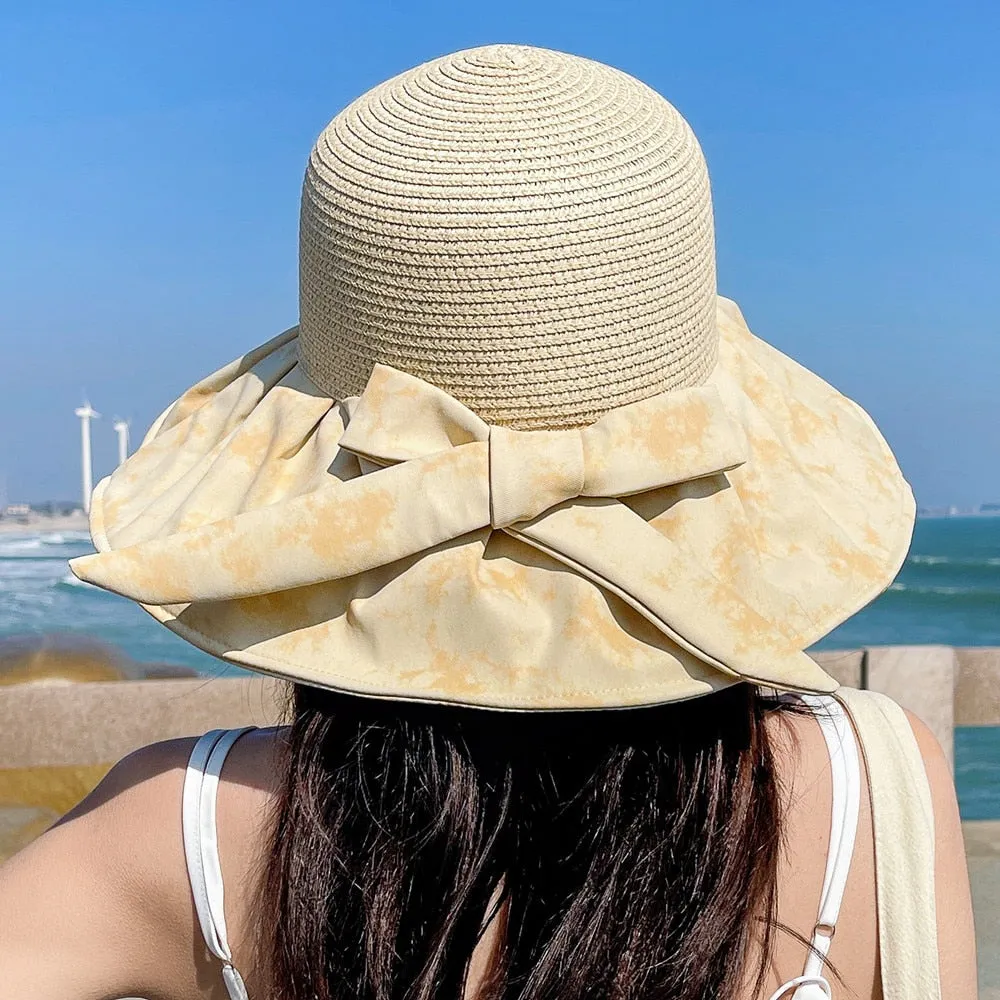 Summer Hats For Women Fashion Wide Brim Design Sun Hat Sun Protection Travel Beach Bucket Hat