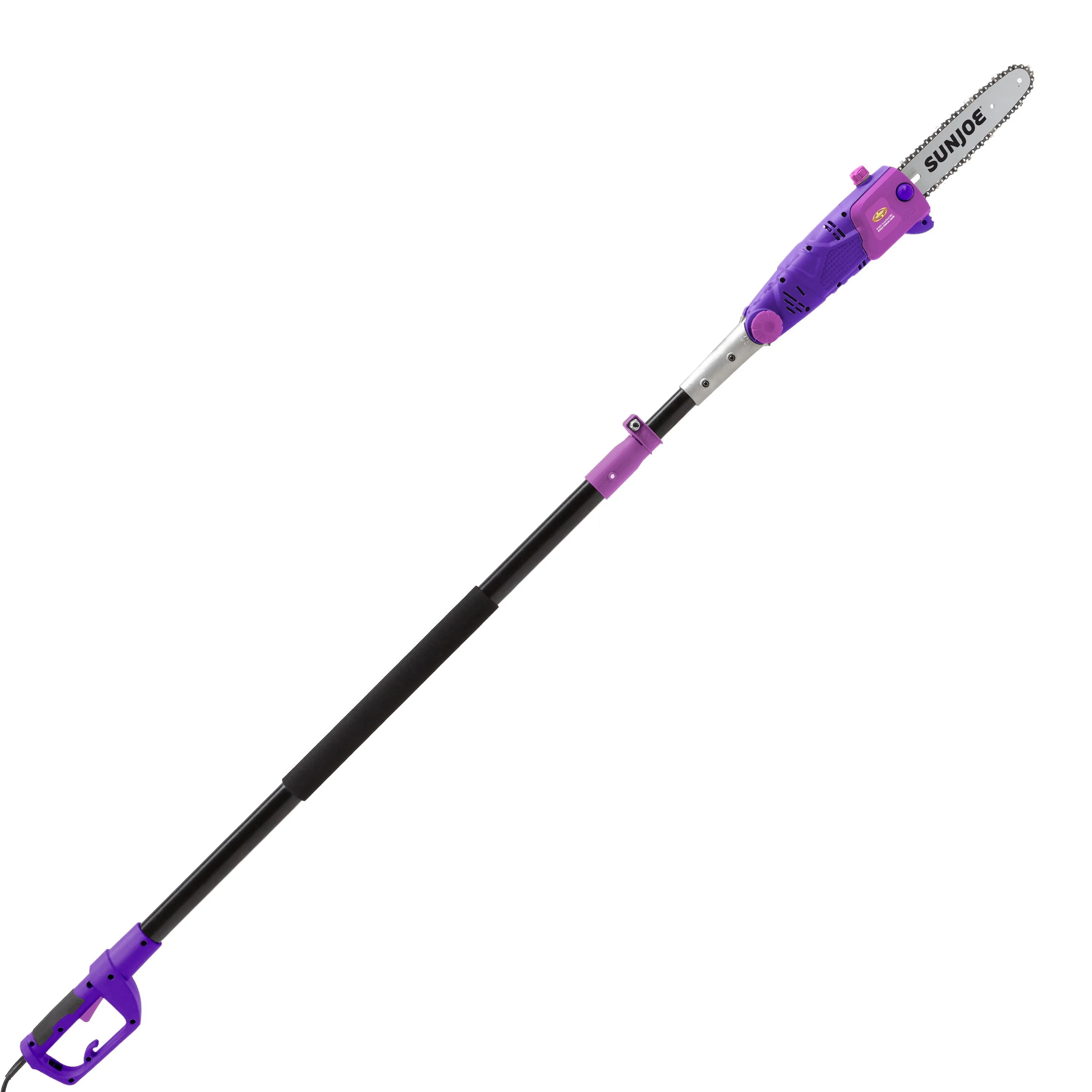 Sun Joe SWJ803E-PRP-RM Electric Multi-Angle Pole Chain Saw | 10 inch | 8.0 Amp | Purple (Certified Refurbished)