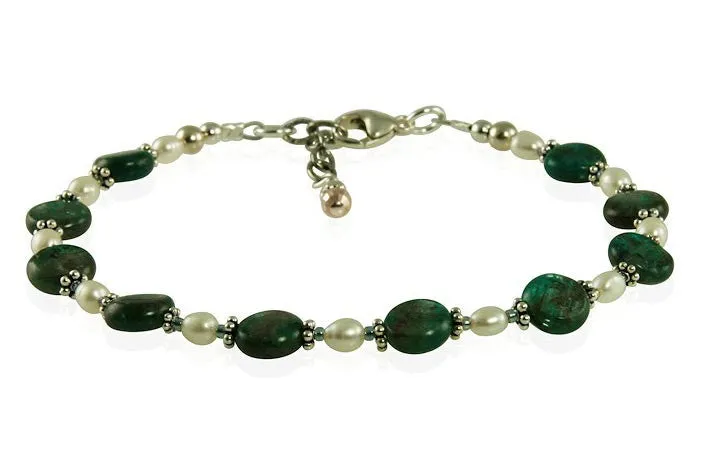 Teal Green Labradorite Gemstone Bracelet