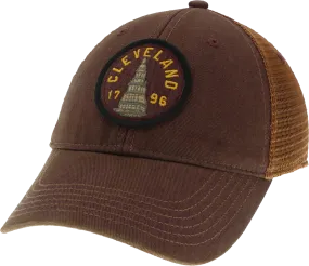 Terminal Tower On Burgundy/Gold Trucker Hat