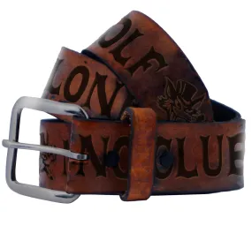 The NO CLUB Belt - ANTIQUED BROWN