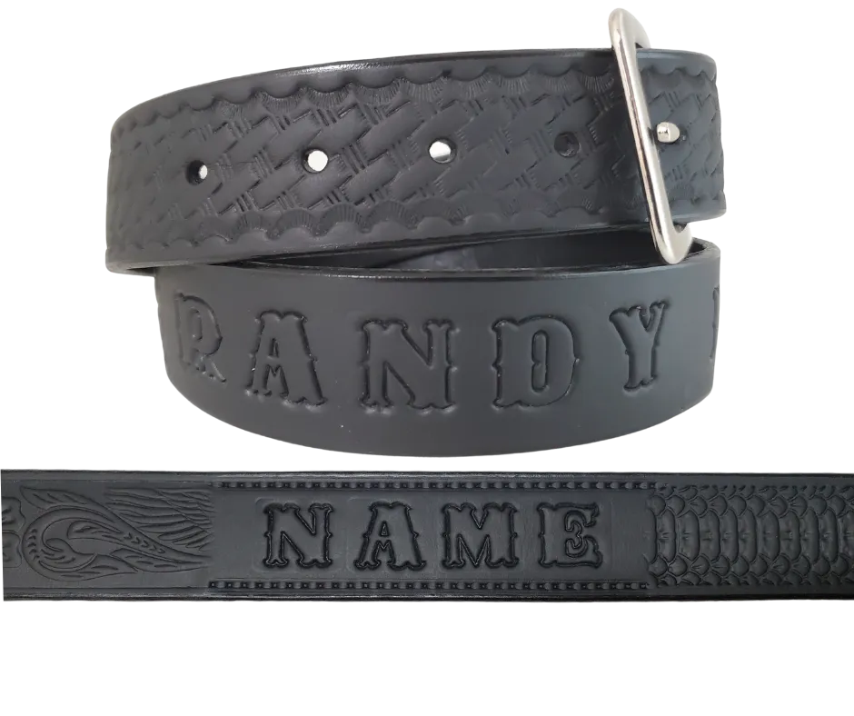 The "Mamba" Black Leather Belt