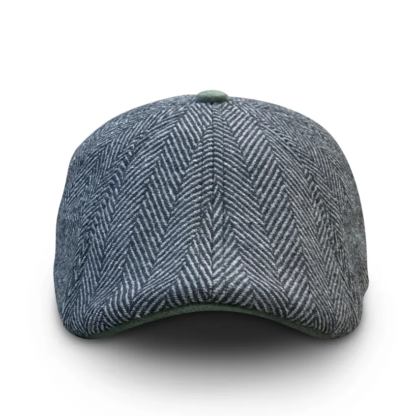 The Shamrock Peaky Boston Scally Cap - Grey Herringbone