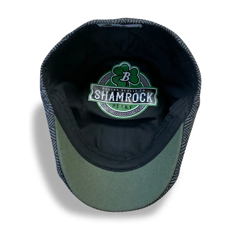 The Shamrock Peaky Boston Scally Cap - Grey Herringbone