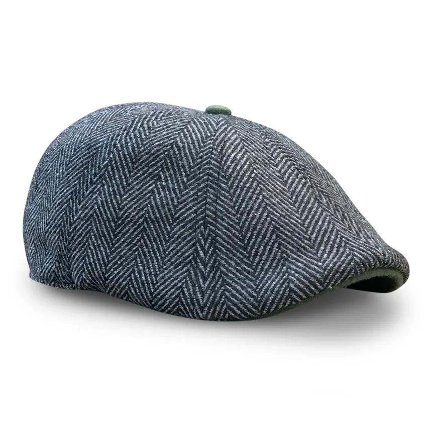 The Shamrock Peaky Boston Scally Cap - Grey Herringbone