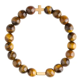 Tiger's Eye & Gold Elastic Bracelet